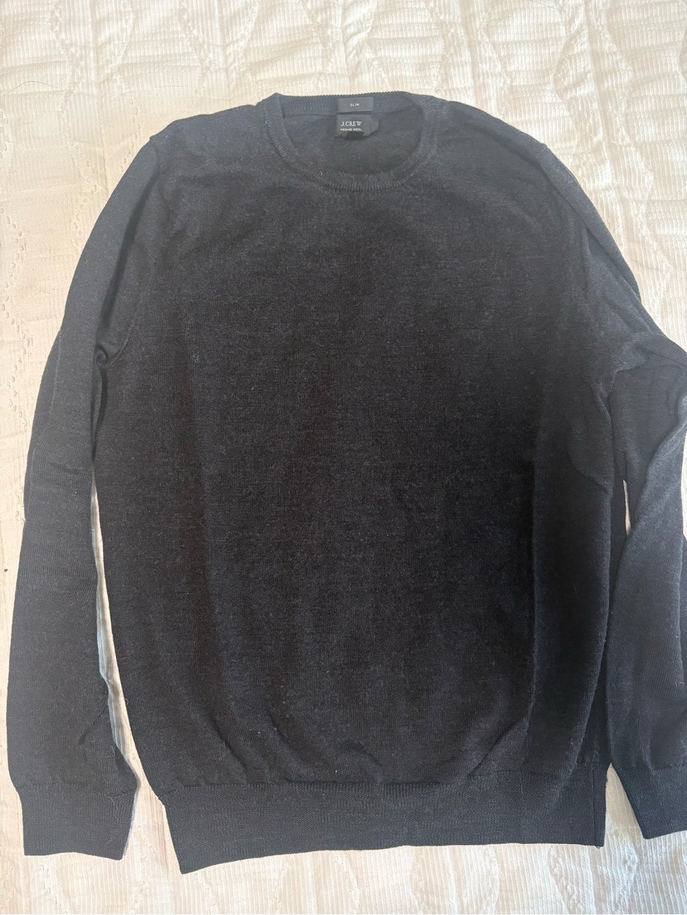 J. Crew Men's Black Crewneck Knit Sweater